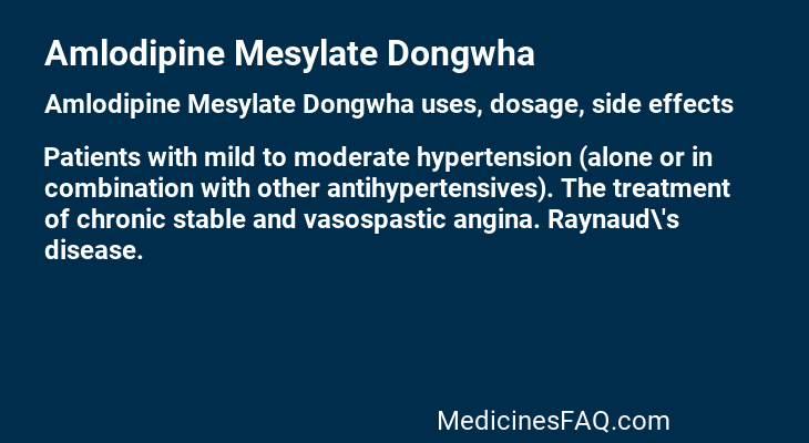 Amlodipine Mesylate Dongwha