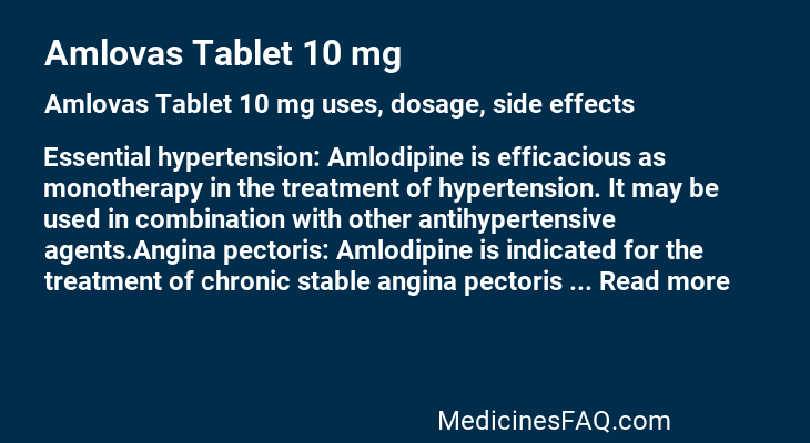 Amlovas Tablet 10 mg