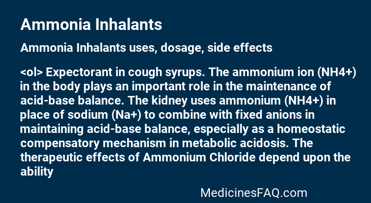 Ammonia Inhalants