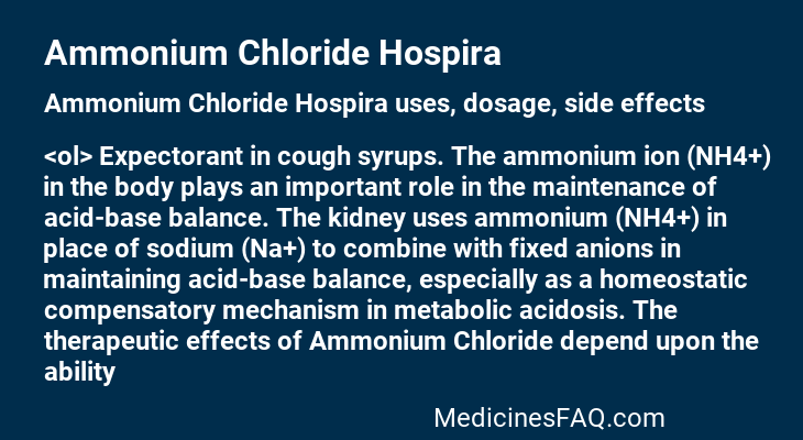 Ammonium Chloride Hospira