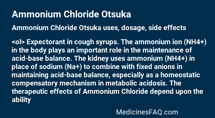 Ammonium Chloride Otsuka