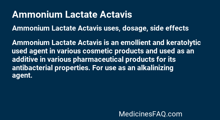 Ammonium Lactate Actavis
