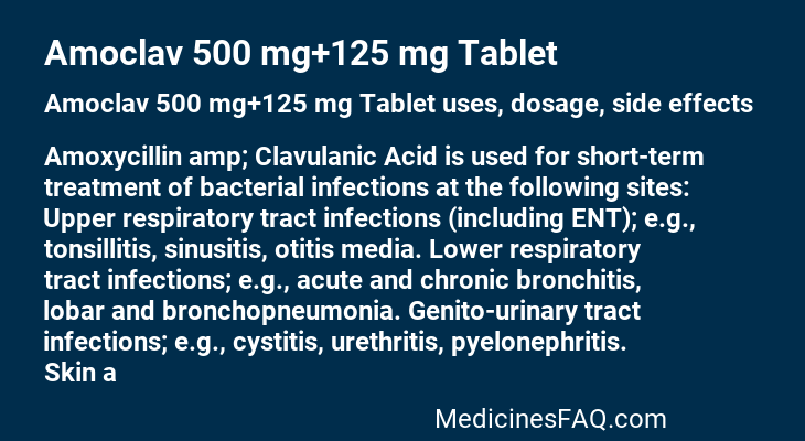 Amoclav 500 mg+125 mg Tablet