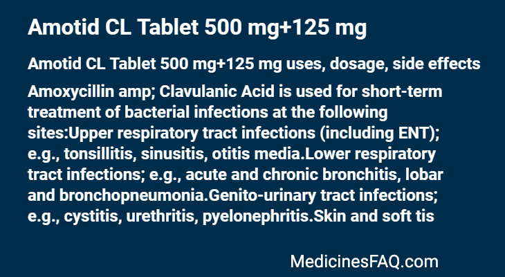 Amotid CL Tablet 500 mg+125 mg