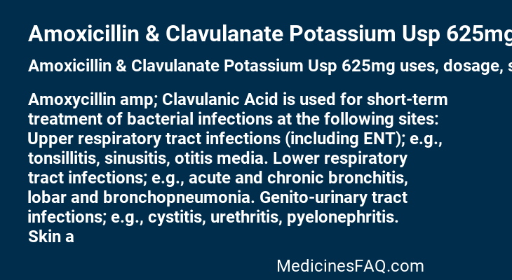 Amoxicillin & Clavulanate Potassium Usp 625mg