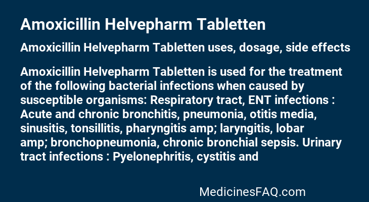 Amoxicillin Helvepharm Tabletten