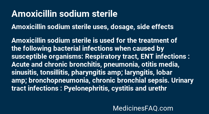 Amoxicillin sodium sterile