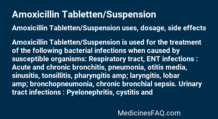 Amoxicillin Tabletten/Suspension