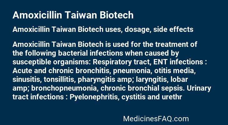 Amoxicillin Taiwan Biotech