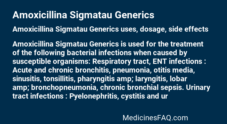 Amoxicillina Sigmatau Generics