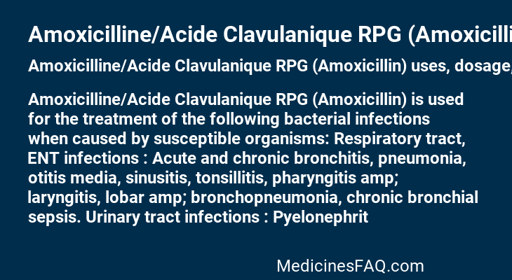 Amoxicilline/Acide Clavulanique RPG (Amoxicillin)