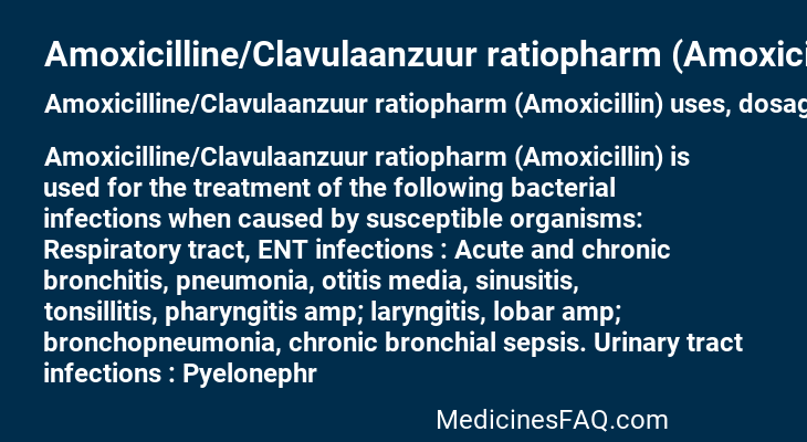 Amoxicilline/Clavulaanzuur ratiopharm (Amoxicillin)