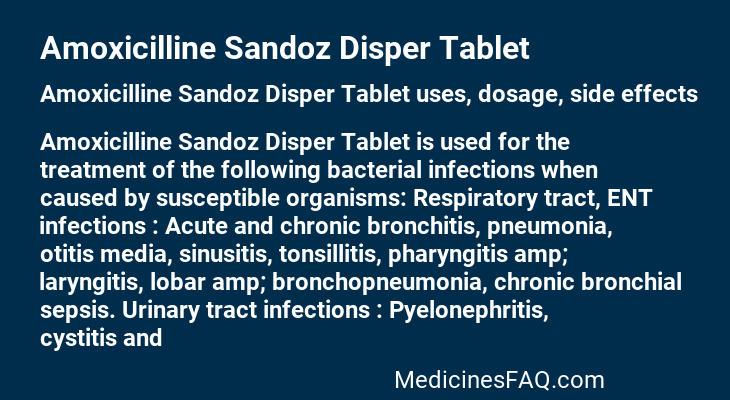 Amoxicilline Sandoz Disper Tablet