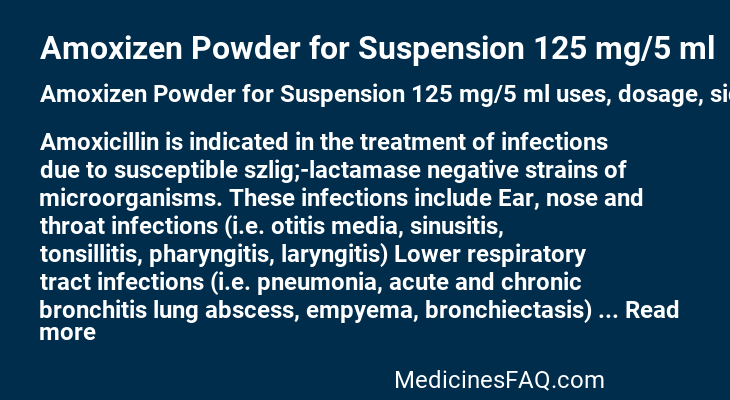 Amoxizen Powder for Suspension 125 mg/5 ml