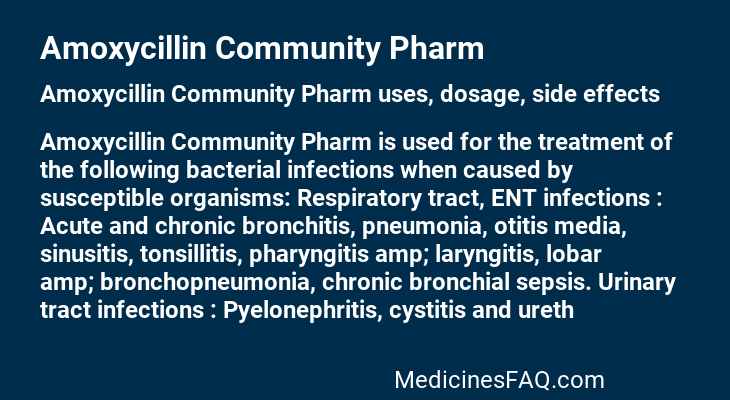 Amoxycillin Community Pharm