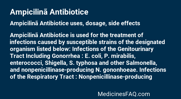 Ampicilinã Antibiotice