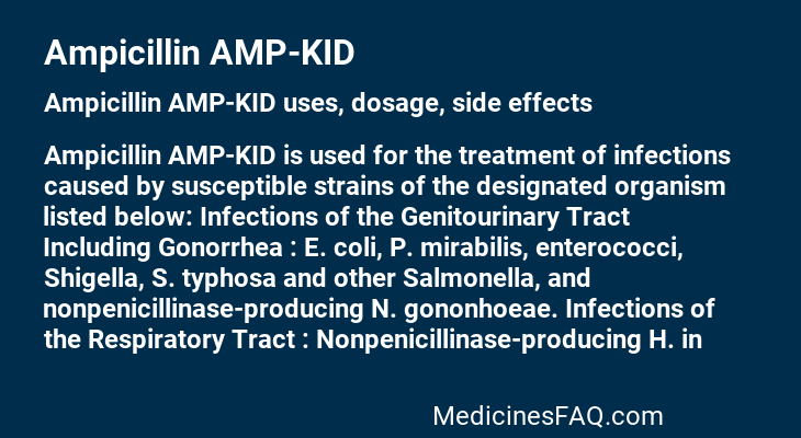 Ampicillin AMP-KID