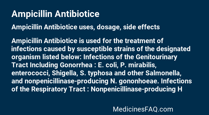 Ampicillin Antibiotice