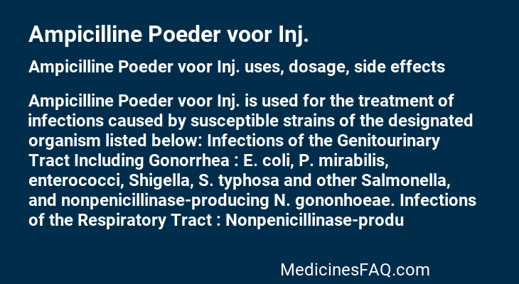 Ampicilline Poeder voor Inj.