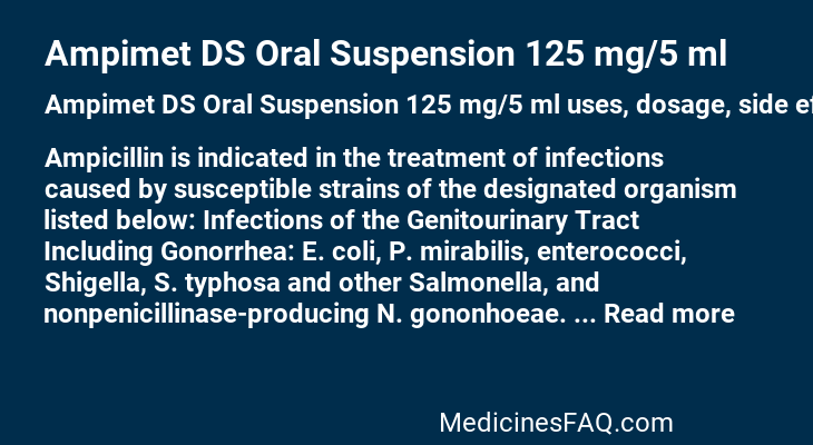 Ampimet DS Oral Suspension 125 mg/5 ml