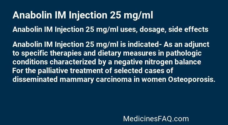 Anabolin IM Injection 25 mg/ml