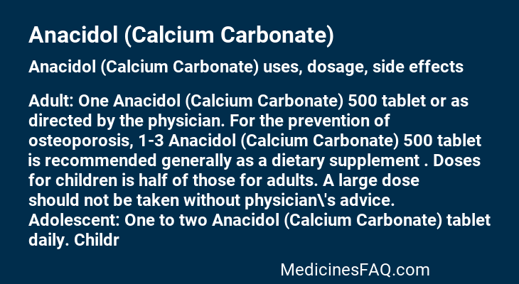 Anacidol (Calcium Carbonate)