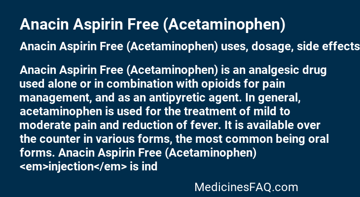 Anacin Aspirin Free (Acetaminophen)