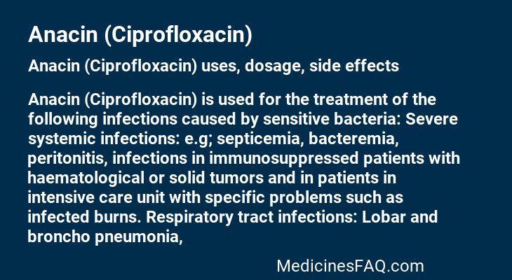 Anacin (Ciprofloxacin)