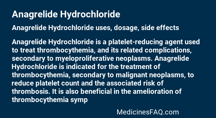 Anagrelide Hydrochloride