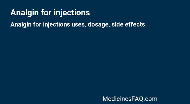 Analgin for injections