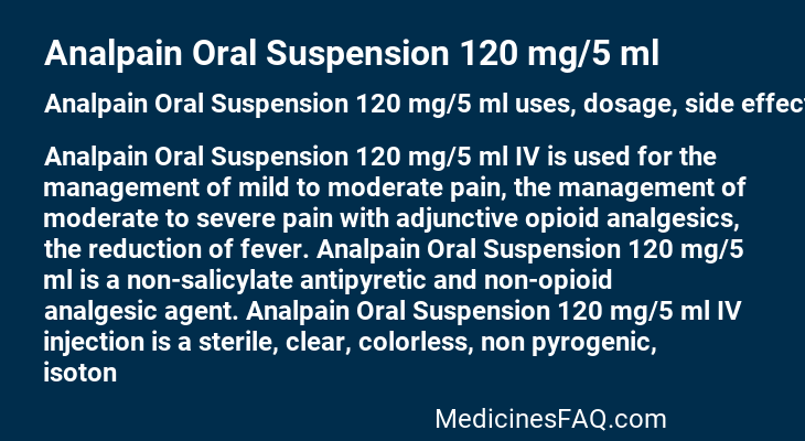 Analpain Oral Suspension 120 mg/5 ml