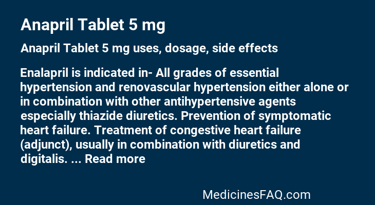 Anapril Tablet 5 mg