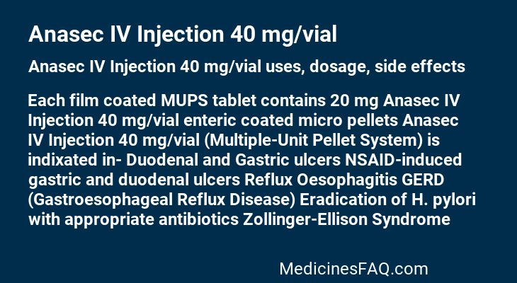 Anasec IV Injection 40 mg/vial