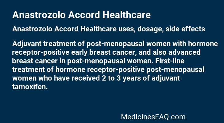 Anastrozolo Accord Healthcare