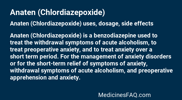 Anaten (Chlordiazepoxide)