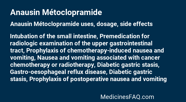 Anausin Métoclopramide