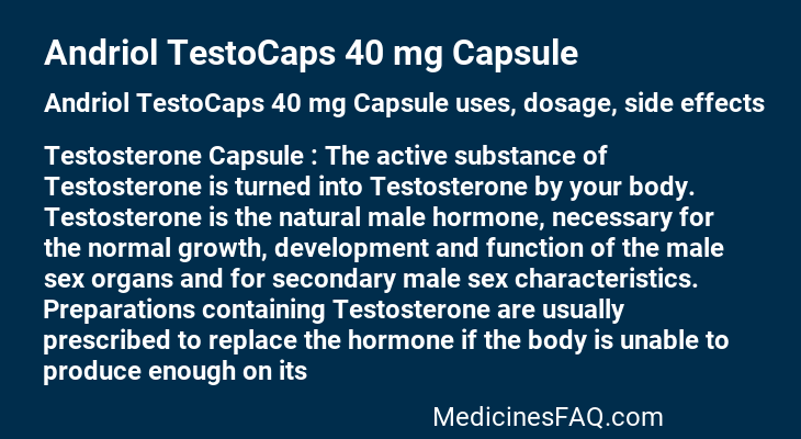 Andriol TestoCaps 40 mg Capsule