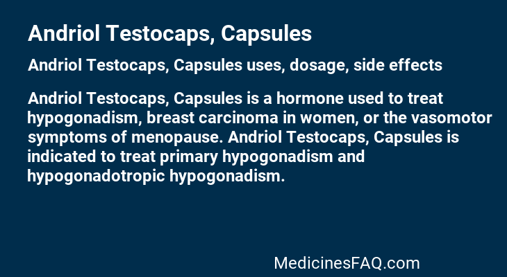 Andriol Testocaps, Capsules
