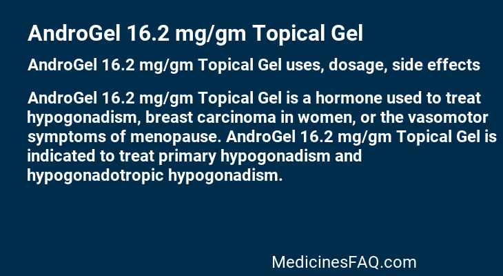 AndroGel 16.2 mg/gm Topical Gel