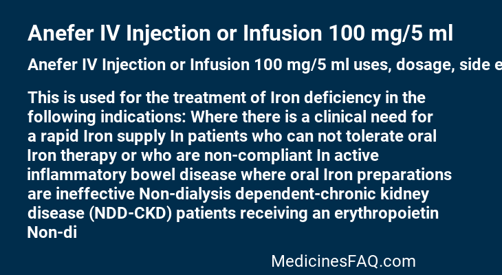 Anefer IV Injection or Infusion 100 mg/5 ml