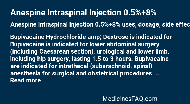 Anespine Intraspinal Injection 0.5%+8%