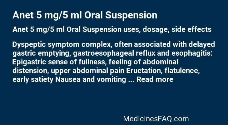 Anet 5 mg/5 ml Oral Suspension