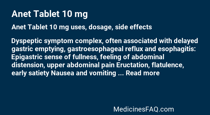 Anet Tablet 10 mg