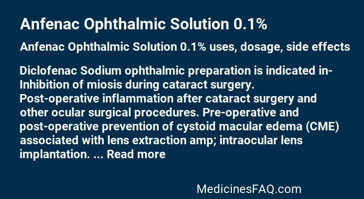 Anfenac Ophthalmic Solution 0.1%