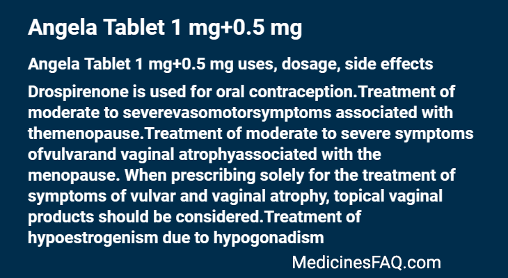 Angela Tablet 1 mg+0.5 mg