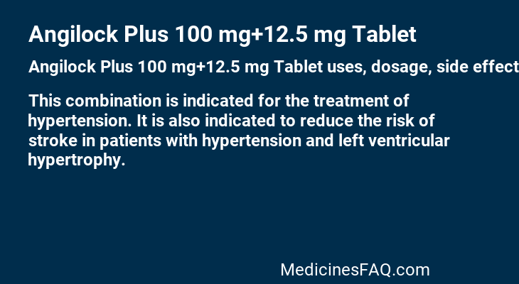 Angilock Plus 100 mg+12.5 mg Tablet