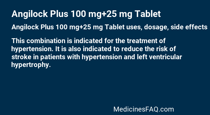 Angilock Plus 100 mg+25 mg Tablet