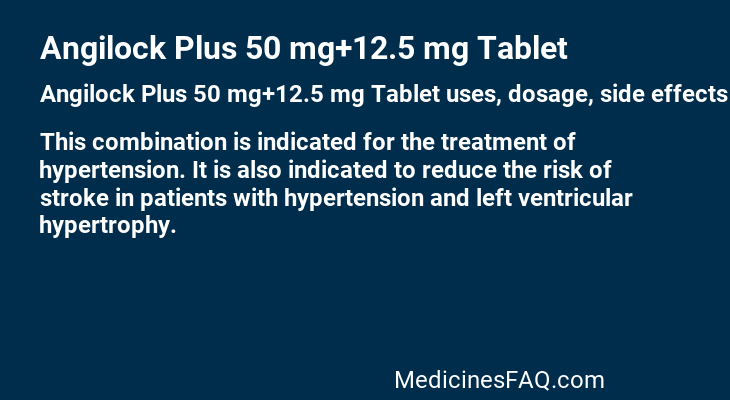 Angilock Plus 50 mg+12.5 mg Tablet