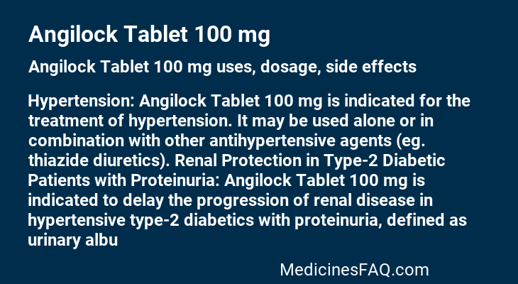 Angilock Tablet 100 mg