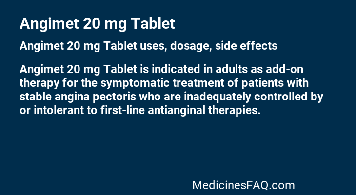 Angimet 20 mg Tablet